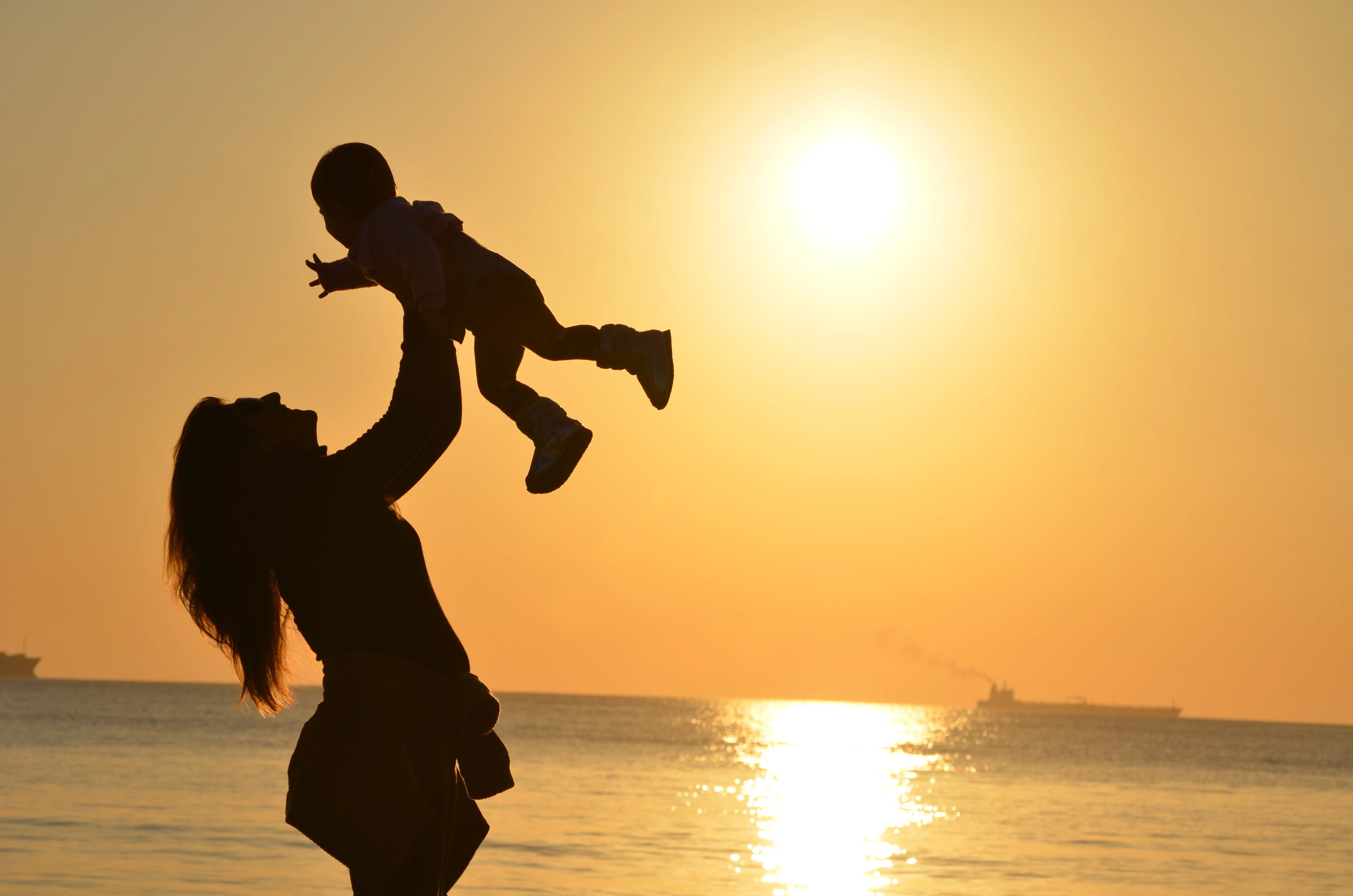 Woman holding child